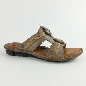 Born 7 Tan Jute Leather Sandals S5-16